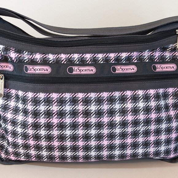 LeSportsac Pink/Gra Plaid Deluxe Everyday Bag - Picture 2 of 5